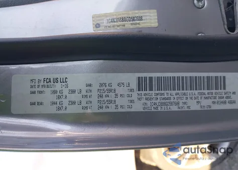 2016 Jeep Compass Sport Se z USA, uszkodzony, nr VIN 1C4NJDBB8GD587608